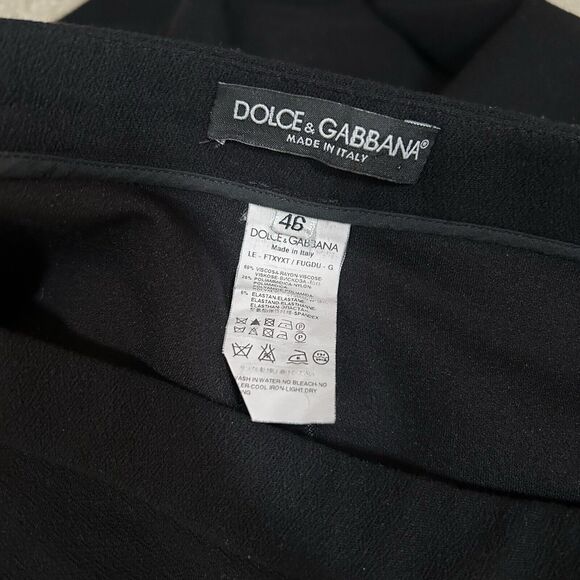 Dolce & Gabbana Dress Pants Black Italy Ankle Zip Stretch Women's Size 46 US 10 - Picture 5 of 8